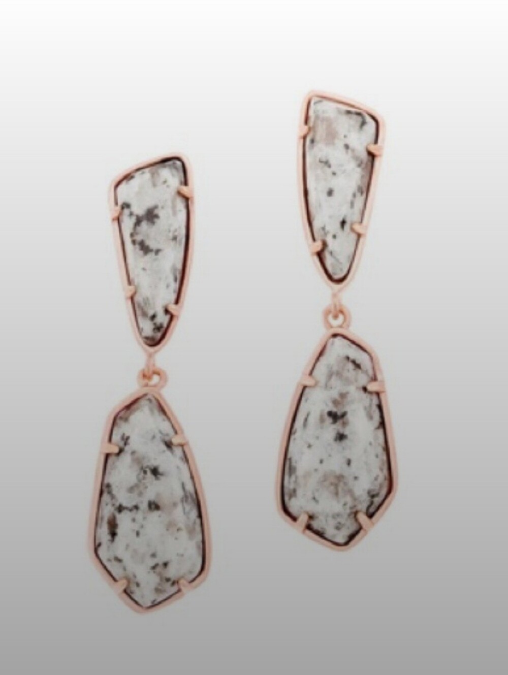 Kendra Scott White Speckled Drop Earrings